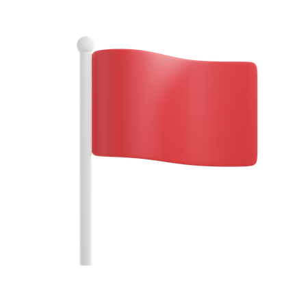 Drapeau rouge  3D Illustration