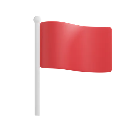 Drapeau rouge  3D Illustration