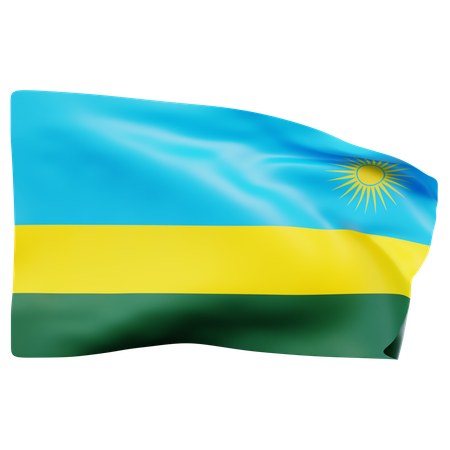 Drapeau rwandais  3D Icon