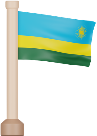 Drapeau rwandais  3D Icon