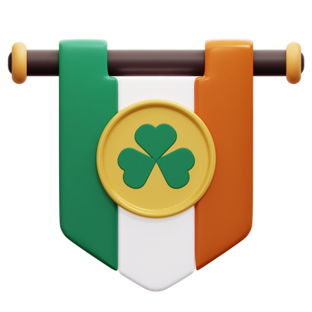 Drapeau de saint patrick  3D Icon