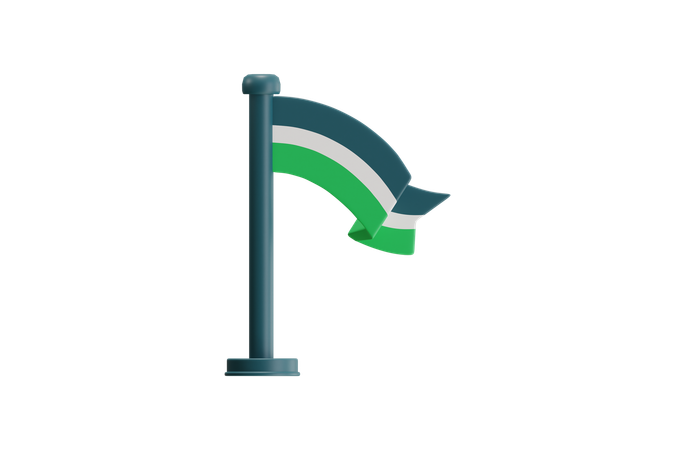 Drapeau graphique stylisé avec du vert et des rayures  3D Icon