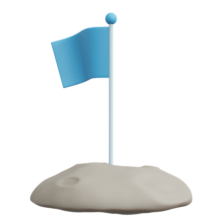 Drapeau sur la lune  3D Icon