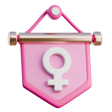 Drapeau symbole féminin  3D Icon