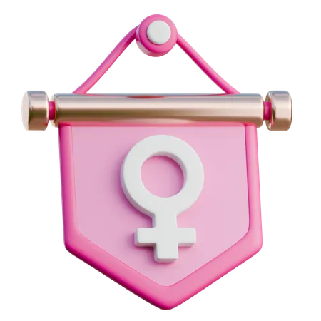 Drapeau symbole féminin  3D Icon