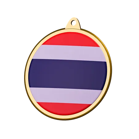 Insigne de médaille du drapeau de la Thaïlande  3D Icon