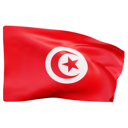 Drapeau tunisien  3D Icon