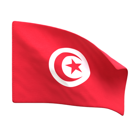 Drapeau tunisien  3D Icon