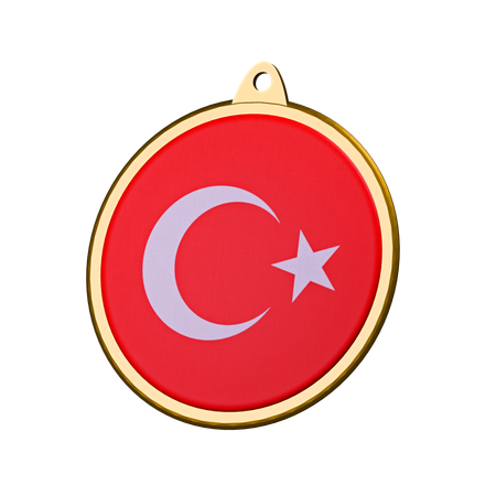 Insigne de médaille du drapeau de la Turquie  3D Icon