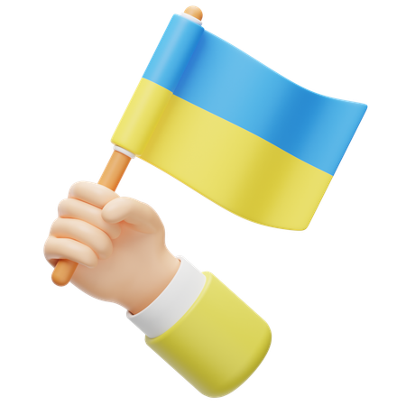 Drapeau ukrainien  3D Icon