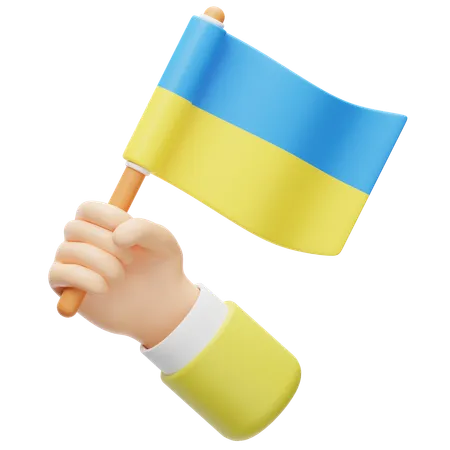 Drapeau ukrainien  3D Icon