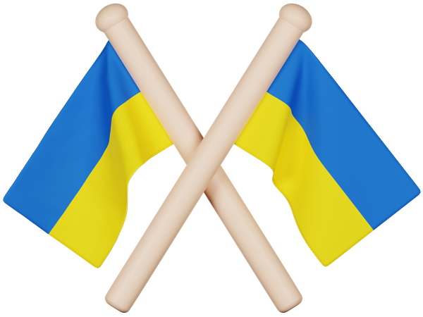 Drapeau ukrainien  3D Icon