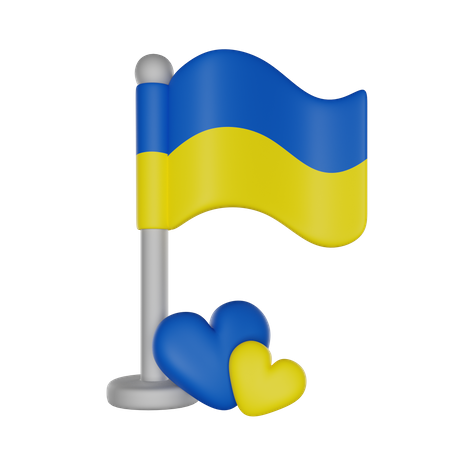 Drapeau ukrainien  3D Icon