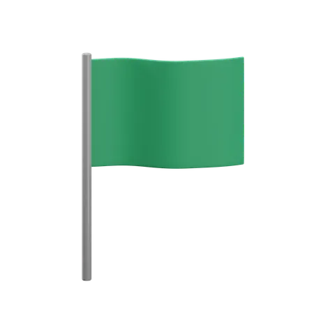 Drapeau vert  3D Icon