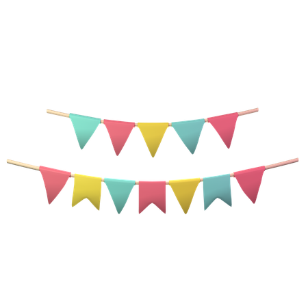 Drapeaux de fête  3D Icon