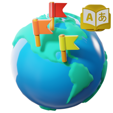 Drapeaux du monde en langage simple  3D Icon
