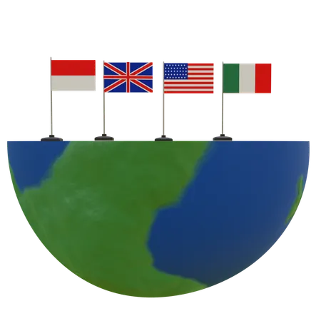 Drapeaux internationaux  3D Icon