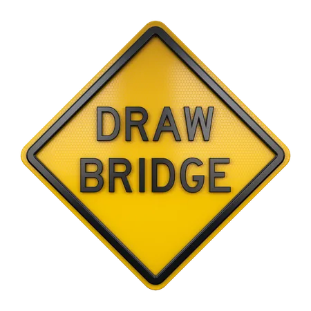 Draw Bridge Sign  3D Icon