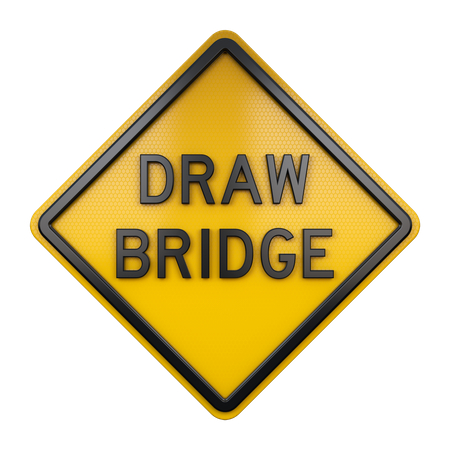 Draw Bridge Sign  3D Icon