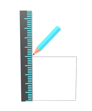Straight Line Ruler 3D Icon
