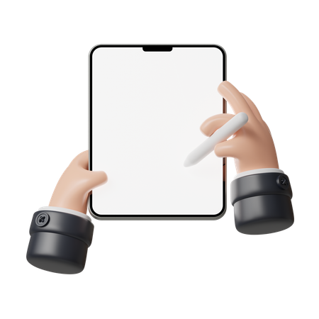 Draw On Tablet Hand Gesture  3D Icon