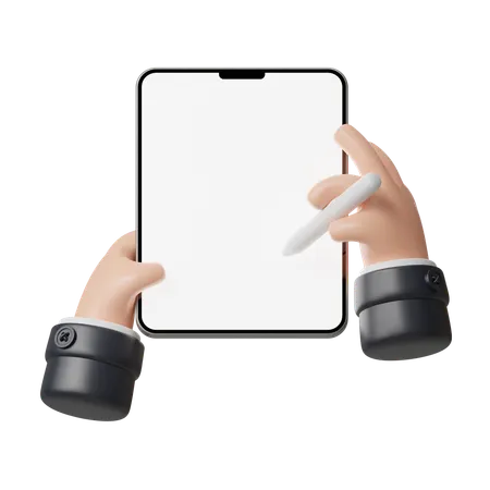 Draw On Tablet Hand Gesture  3D Icon