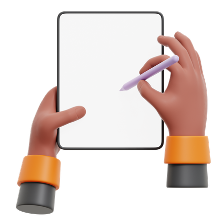 Draw On Tablet Hand Gesture  3D Icon