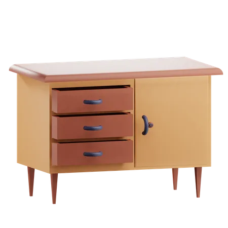 3 D Chest Of Drawers Illustration With Transparent Background 3D Icon