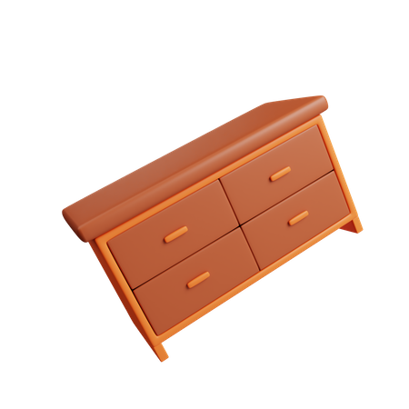 Drawer Table  3D Illustration