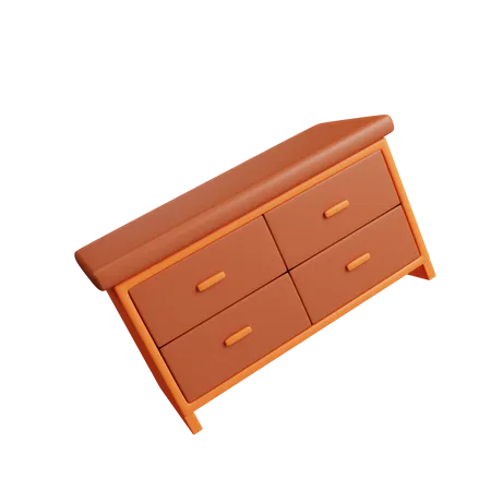 Drawer Table  3D Illustration