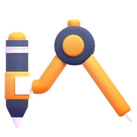 Drawing Compass  3D Icon