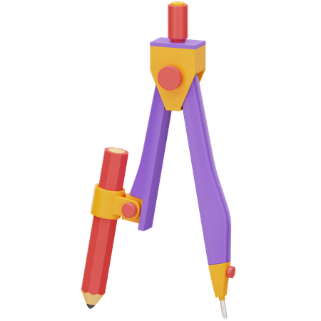 Drawing Compass Math Geometry Tools 3D Icon