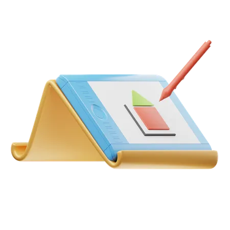 3 D Architecture Icons Illustration Drawing Tablet 3D Icon