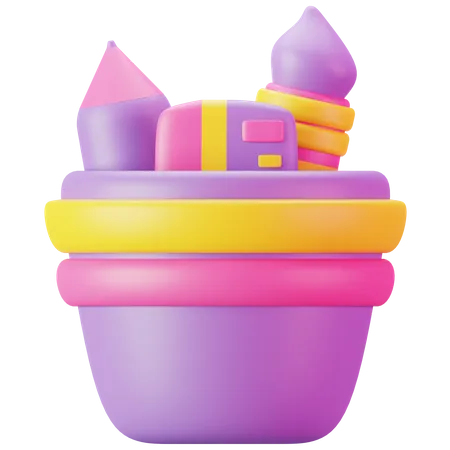 Drawing Tool Basket  3D Icon