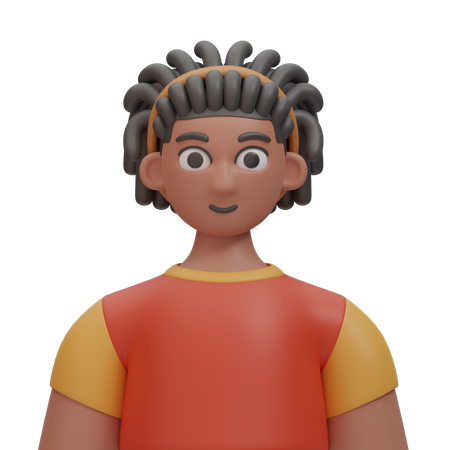 Menino com cabelo dreadlock  3D Icon