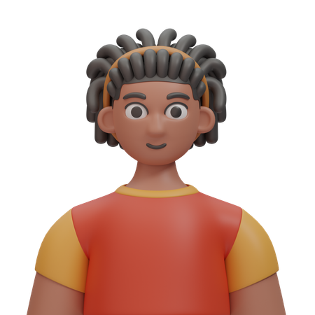 Dreadlock hair boy  3D Icon