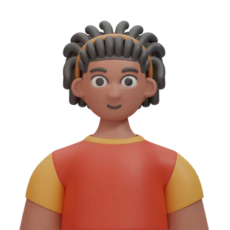 Dreadlock hair boy  3D Icon