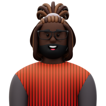 Dreadlock Man 3D Icon