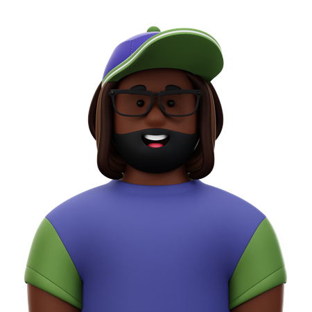 Dreadlock Man with Hat  3D Icon