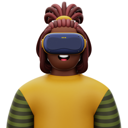 Dreadlock Man with VR  3D Icon