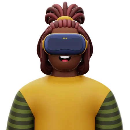 Dreadlock-Mann mit VR  3D Icon