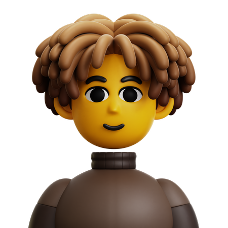 Dreadlocked Hair Man  3D Icon