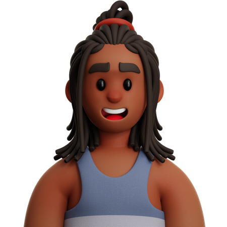 DREADLOCKED MAN  3D Icon