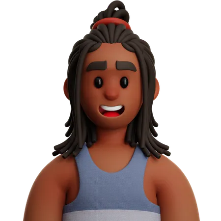 DREADLOCKED MAN  3D Icon