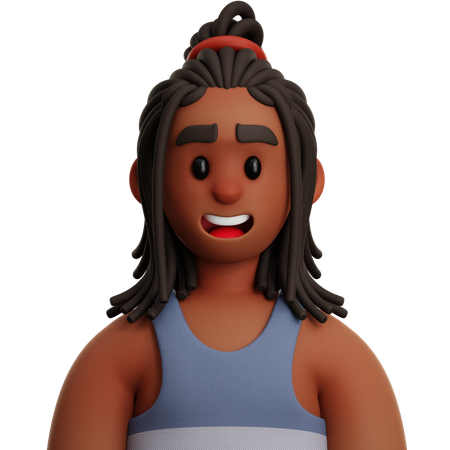 DREADLOCKED MAN  3D Icon