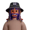 DREADLOCKED MAN WITH BUCKET HAT