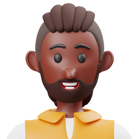 Dreadlocks And Beard Man  3D Icon