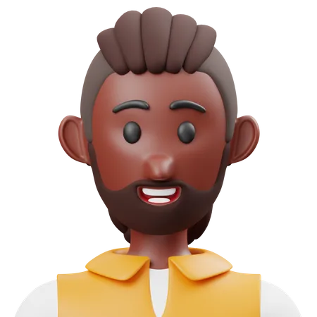 Dreadlocks And Beard Man  3D Icon