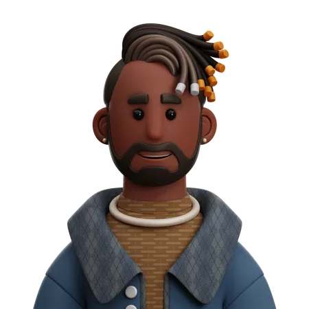 DREADLOCKS MAN  3D Icon