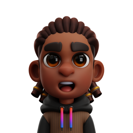 DREADLOCKS MAN WITH HOODIE  3D Icon